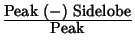 ${\hbox{Peak $(-)$\ Sidelobe}\over \hbox{Peak}}$