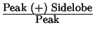 ${\hbox{Peak $(+)$\ Sidelobe}\over \hbox{Peak}}$