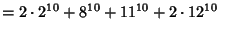 $ =2\cdot 2^{10}+8^{10}+11^{10}+2\cdot 12^{10}\quad$