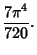 $\displaystyle {7\pi^4\over 720}.$