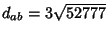 $d_{ab}=3\sqrt{52777}$