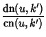 $\displaystyle {\mathop{\rm dn}\nolimits (u,k')\over\mathop{\rm cn}\nolimits (u,k')}$