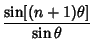 $\displaystyle {\sin[(n+1)\theta]\over\sin\theta}$