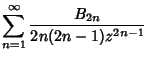 $\displaystyle \sum_{n=1}^\infty {B_{2n}\over 2n(2n-1) z^{2n-1}}$