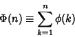 \begin{displaymath}
\Phi(n)\equiv \sum_{k=1}^n \phi(k)
\end{displaymath}